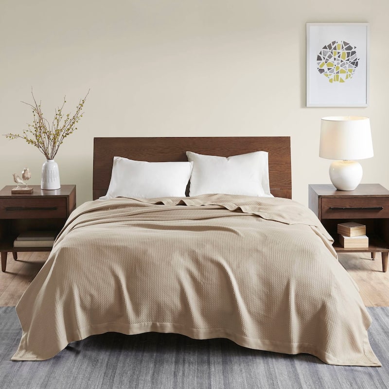 Madison Park Egyptian Cotton Solid Blanket - King - Khaki