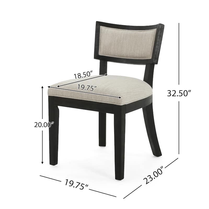 Fescue Farmhouse Fabric and Rubberwood Upholstered Dining Chairs (Set of 2) by Christopher Knight Home