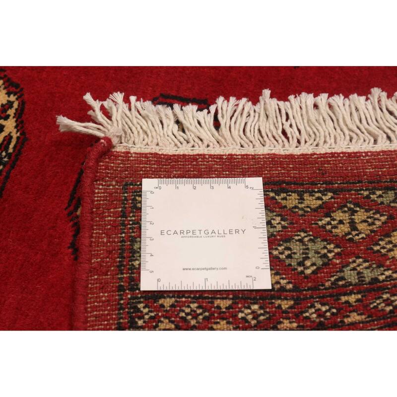ECARPETGALLERY Hand-knotted Peshawar Bokhara Red Wool Rug - 2'7 x 8'1