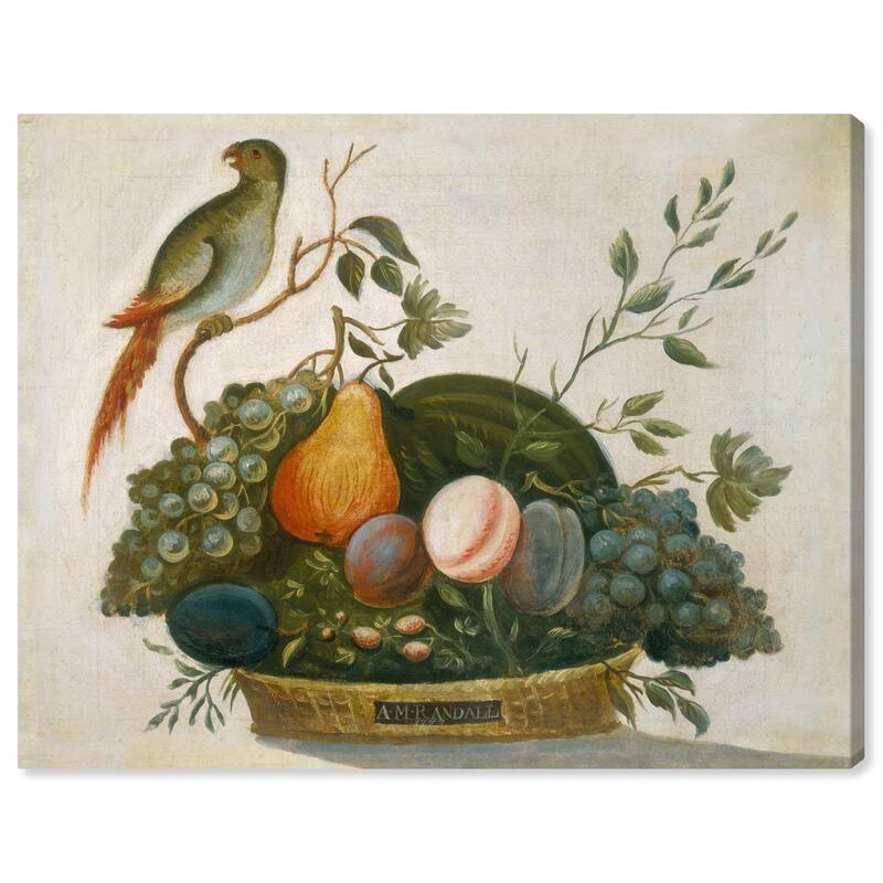 Randall Fruit with Parrot 1777 Canvas by Art Remedy, Gallery Wrapped - 36" x 30"