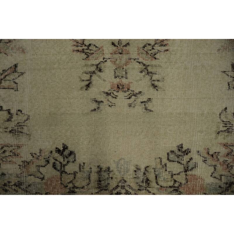 Hand Knotted Oriental 100% Wool Carpet Transitional Floral Beige & Ivories Anatolian Area Rug - 9' 8'' X 6' 3''
