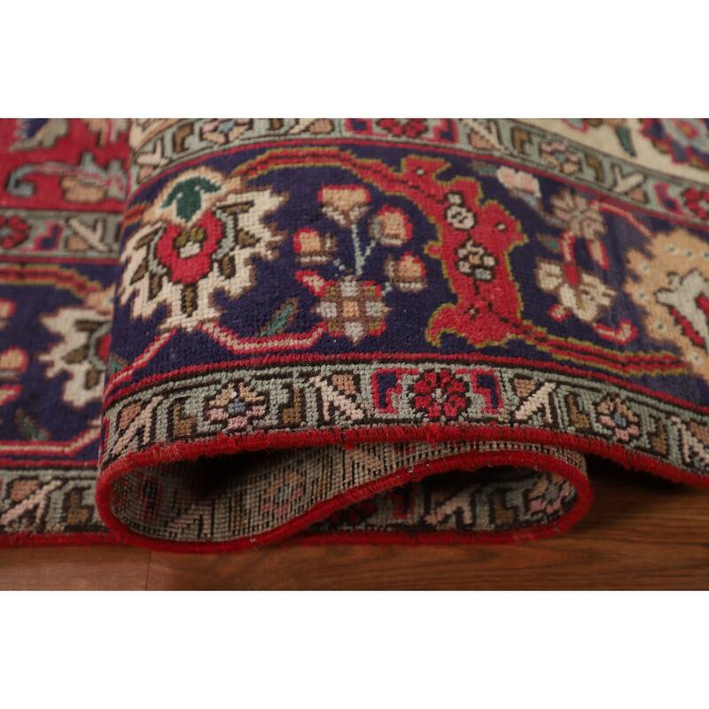 Tabriz Persian Vintage Area Rug Hand-Knotted Geometric Wool Carpet - 6'7"x 9'7"
