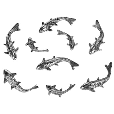 SAFAVIEH Koi Fish Wall Decor - Big: 11" x 1.75" x 4"; Small: 7.5" x 1" x 3"