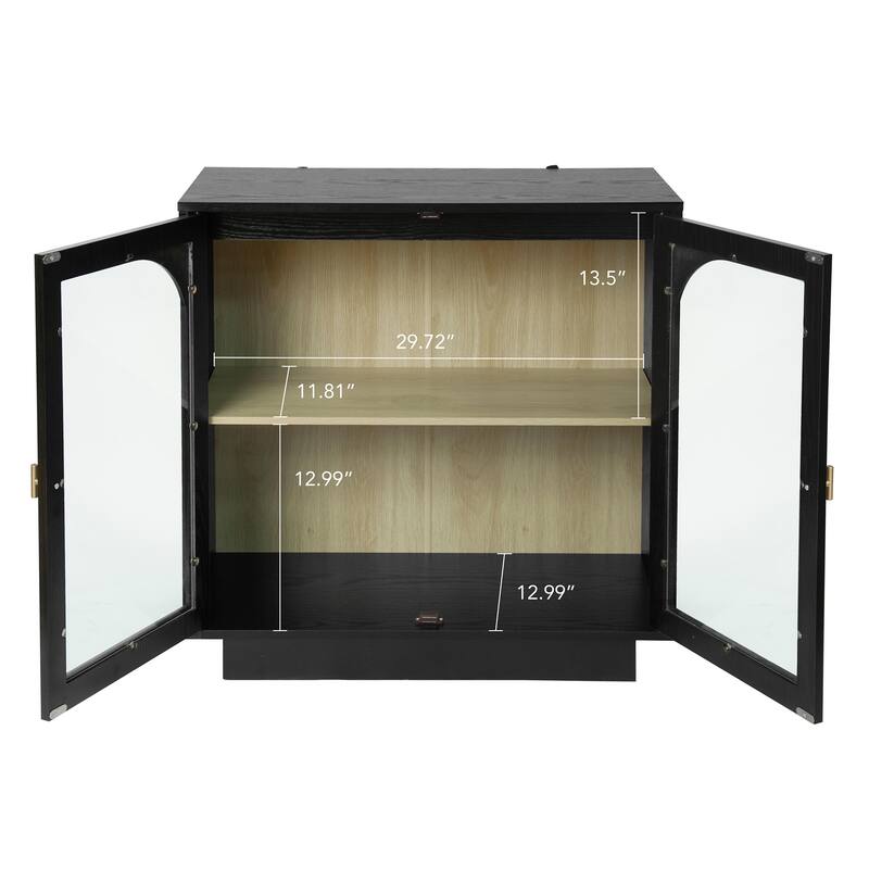 GDFStudio - Modern Acrylic Door Storage Cabinet with Adjustable Shelf