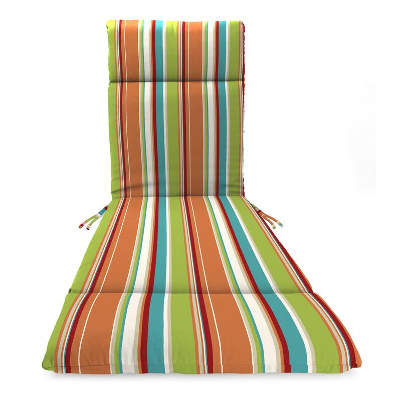 72" x 22" Outdoor Chaise Lounge Cushion with Ties and Loop - 72'' L x 22'' W x 3.5'' H