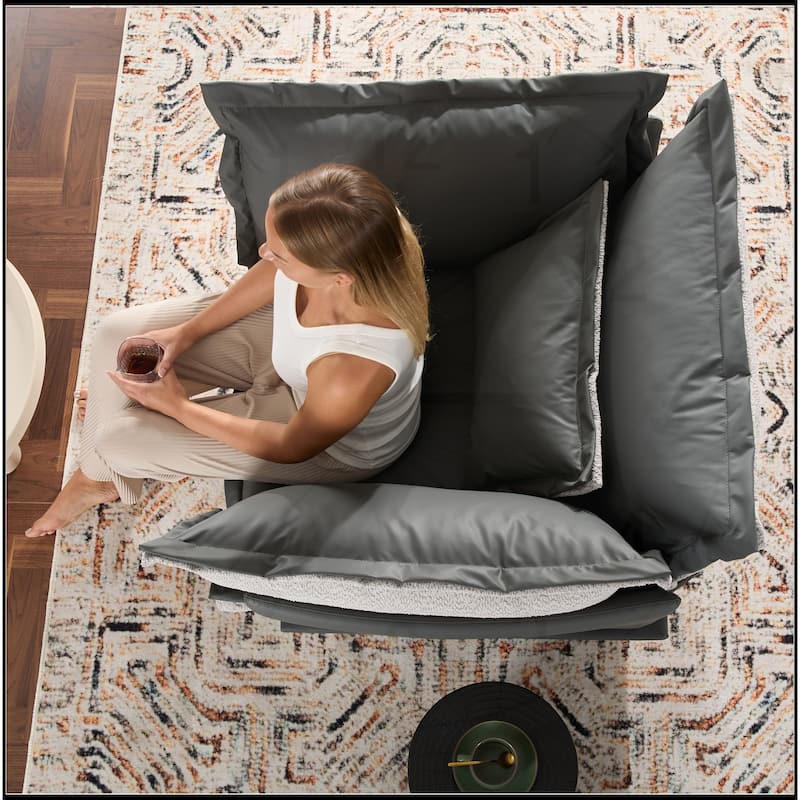 Modern Style Chenille Oversized Single Sofa