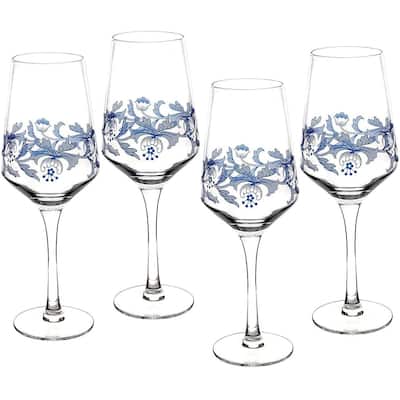 Spode Blue Italian Wine Glass Set of 4 - 16 oz.