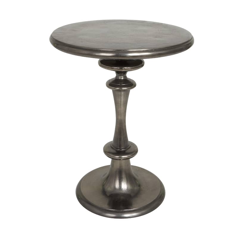 Round 24-Inch Solid Aluminum Pedestal End Table