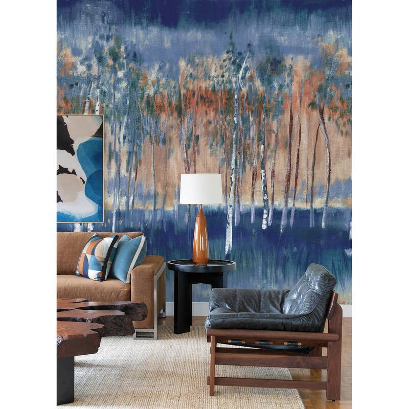 A-Street Prints Primavera Dark Blue Wall Mural