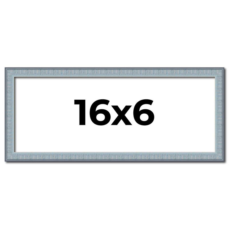 16x6 Frame Rustic Sky Blue Solid Wood Picture Frame | 0.75 Inch