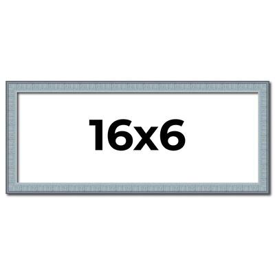 16x6 Frame Rustic Sky Blue Solid Wood Picture Frame | 0.75 Inch