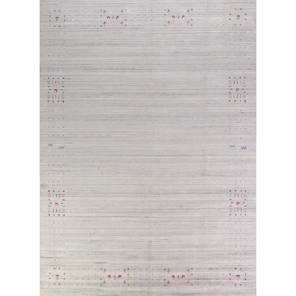 Gabbeh Indian Area Rug Handmade Living Room Silk Carpet - 8'11" x 11'7"