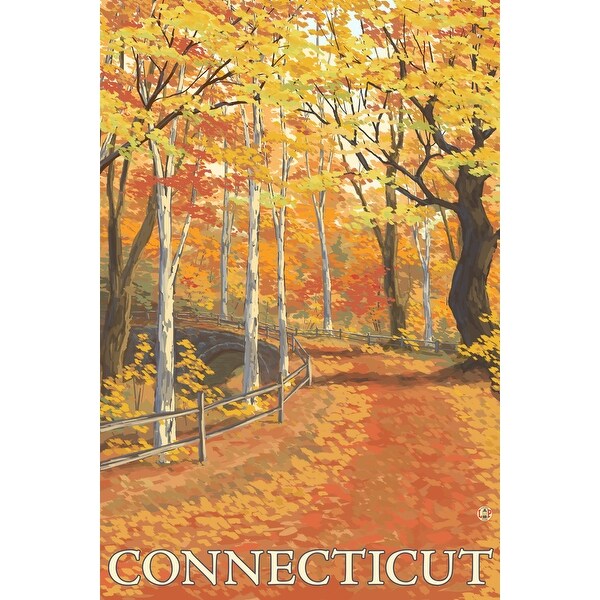 Shop Connecticut Fall Colors Scene Lantern Press Artwork Art