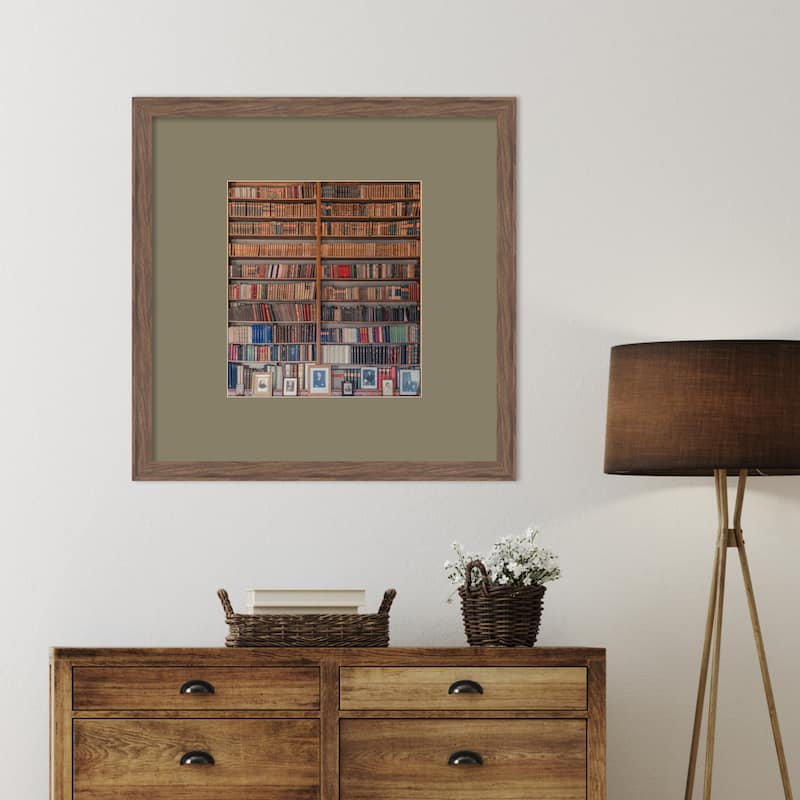 My library by Miroslaw Prybinski Wood Framed Wall Art Print