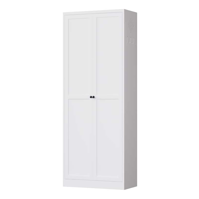 Anmytek White 72 Inch Tall Pantry Cabinet with Adjustable Shelves - Modern Storage for Kitchen and Laundry Room