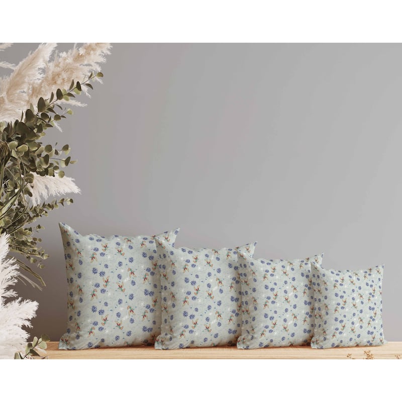 Songbird Flora Parade Indoor/Outdoor Reversible Throw Pillow Lime and Green