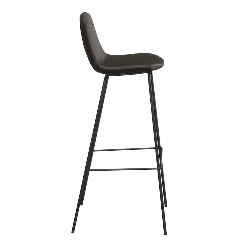 Maxine Vegan Leather Bar Height Stools Black Legs (Set of 2)
