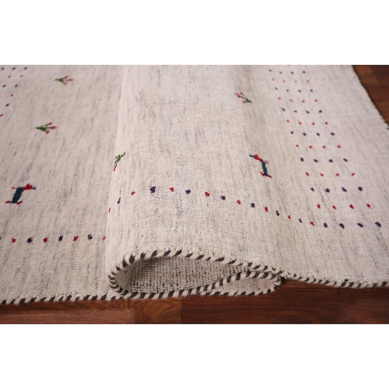 Little Animals Tribal Gabbeh Oriental Area Rug Handmade Wool Carpet - 3'11"x 5'10"