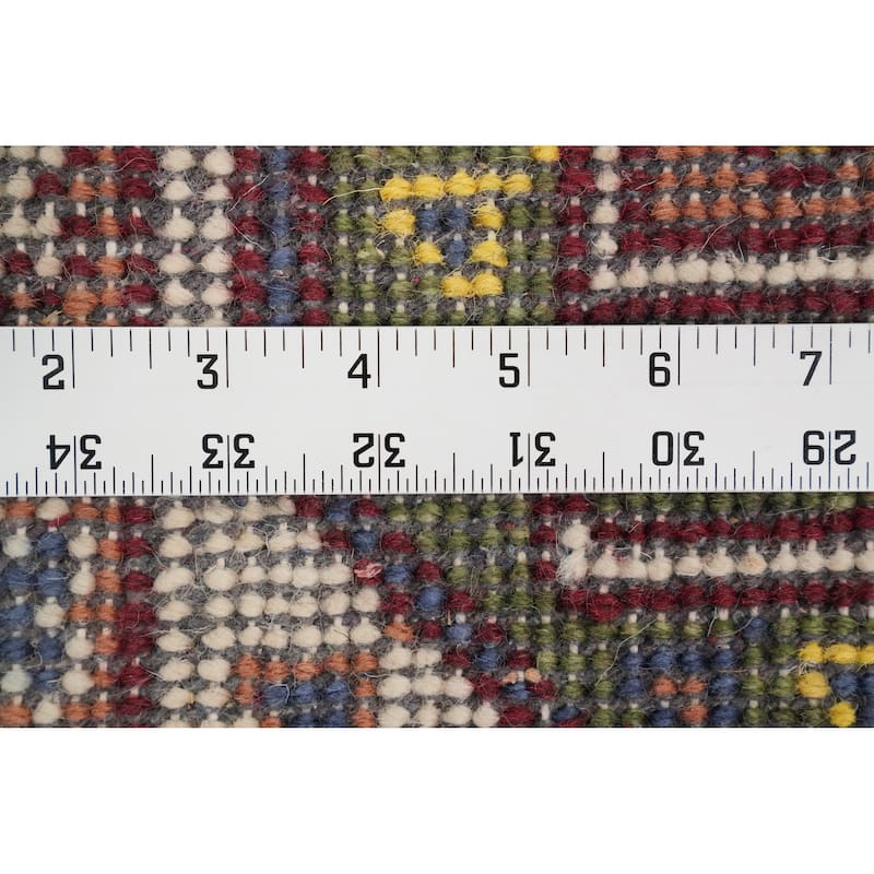 Hand Knotted Oriental 100% Wool Carpet Traditional Geometric Beige & Ivories Kazak Area Rug - 5' 11'' X 3' 10''