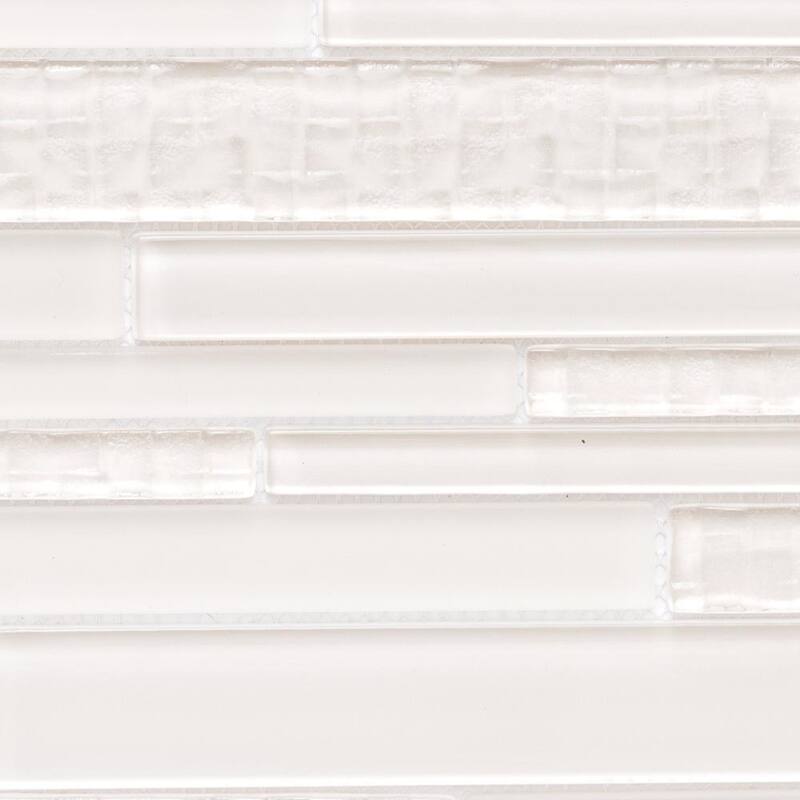 The Tile Life Karma Random Sized Brick Cream 12x12 Textured Glass Mosaic Backsplash & Wall Tile