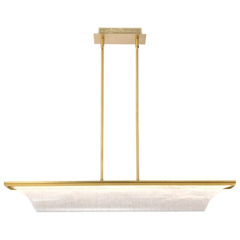 Idris LED Island Pendant Vintage Brass Finish Light Guide Panels - Vintage Brass