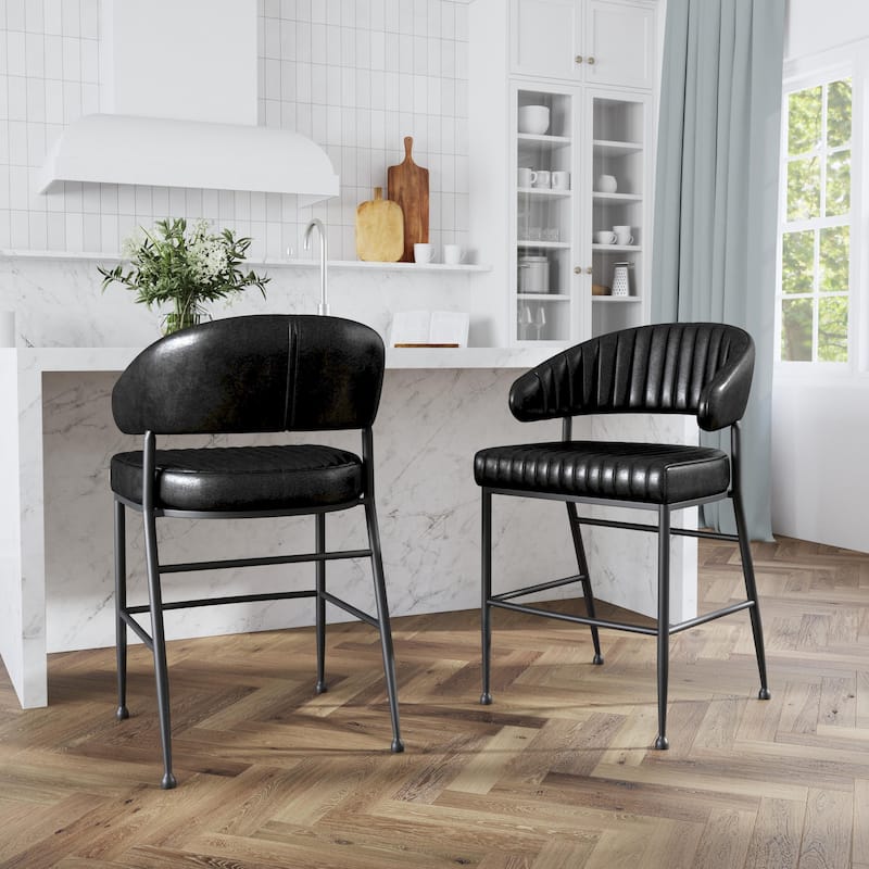 Classic Home Umbria Bar & Counter Stools in Jet Black - Black - Counter Height