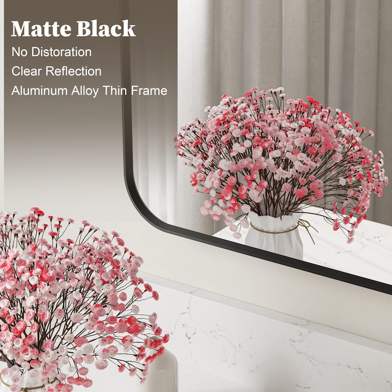 Modern Bathroom Wall Mounted Anodized Aluminum Framed Wall Vanity Mirror