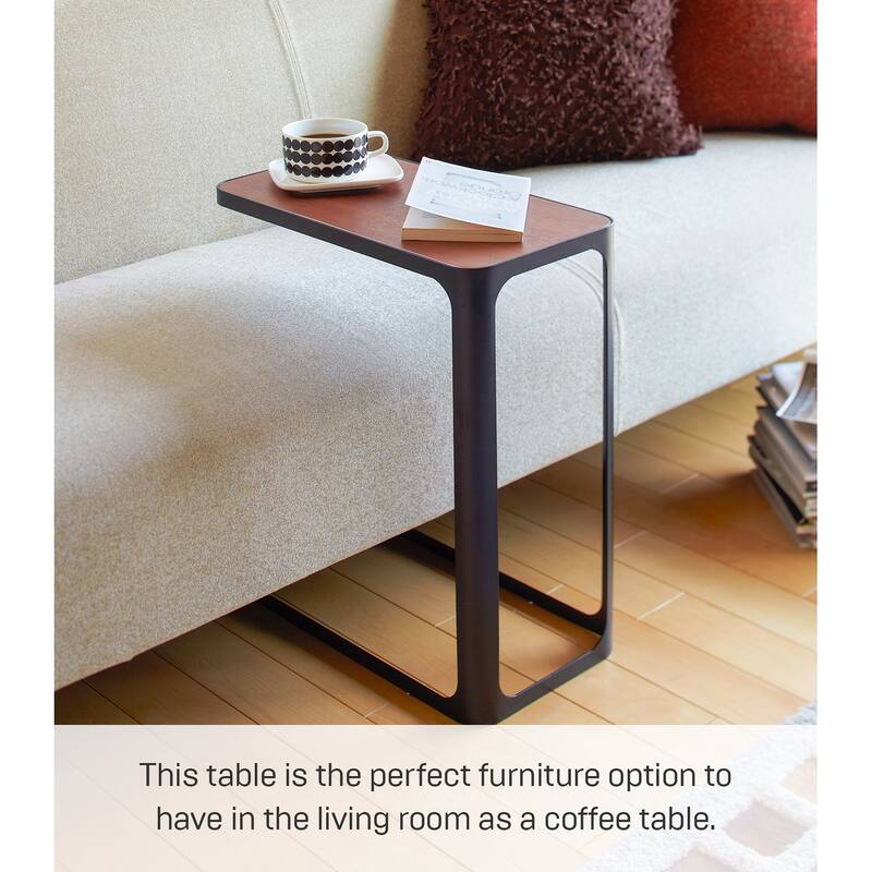 Yamazaki Home C Side Table, Steel, Holds 22 lbs, No Assembly - L 17.72 x W 9.45 x H 20.47 inches