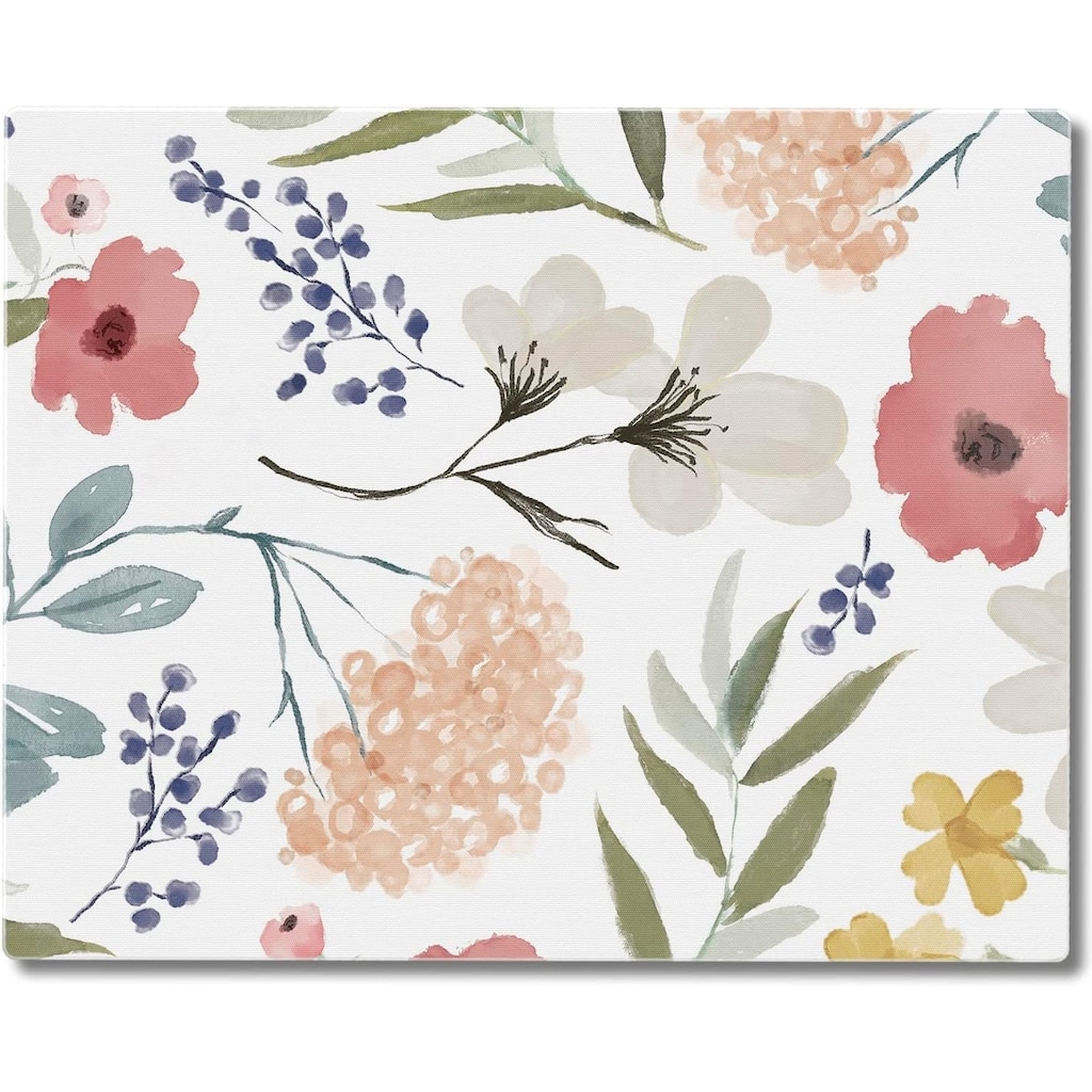 Meadow Floral 3mm Heat Tolerant Tempered Glass Cutting Board 10” x 8” Manufactured in the USA Dishwasher Safe