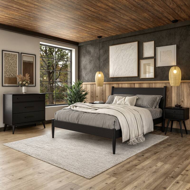 Mid-Century Panel Bed
