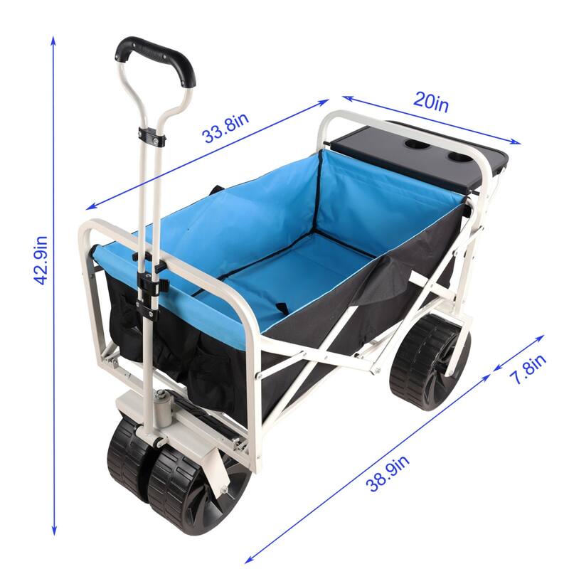 Foldable Garden Utility Cart with 360° Rotating Wheels, Supports 150 lbs