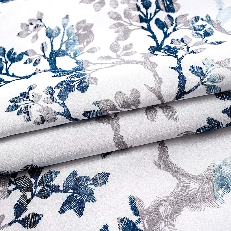 DriftAway Carol Tree Branches Leaf Botanical Print Blackout Thermal Insulated Window Curtain Valance Rod Pocket - 52 x 18