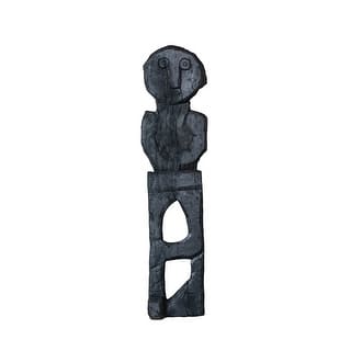 Wood Vintage Reproduction Figure Wall Hanging, Black