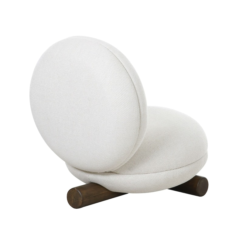 Modrest Minto Contemporary Off-White Fabric Accent Chair