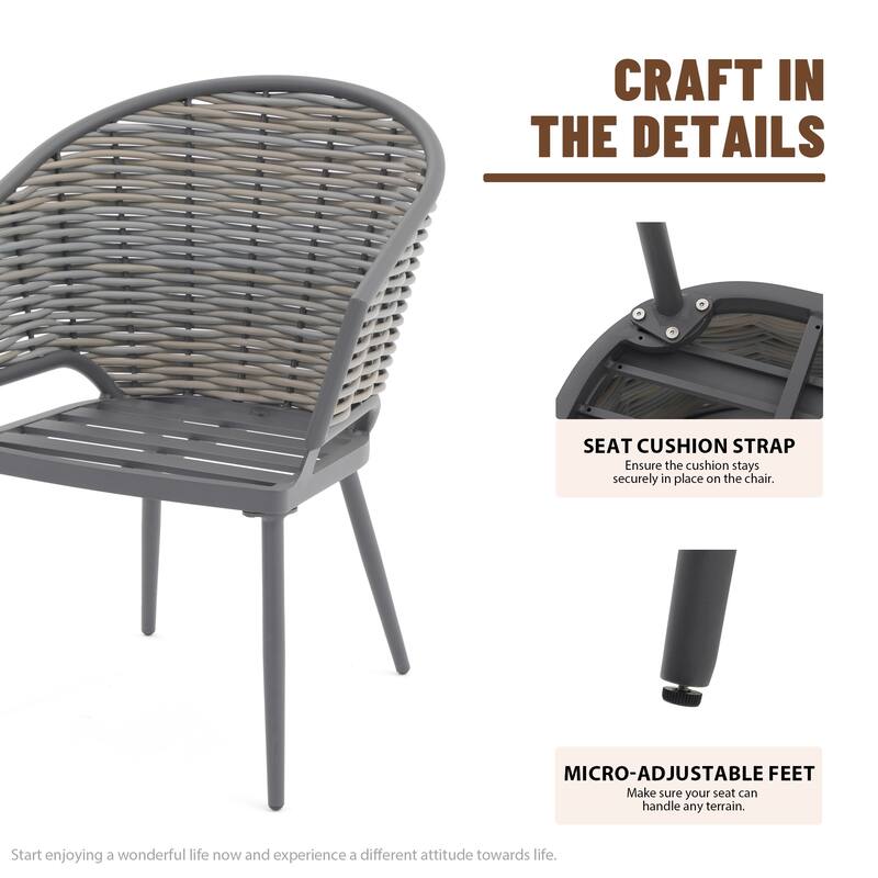 9-Piece Aluminum Outdoor Dining Set with PE Rattan Chairs