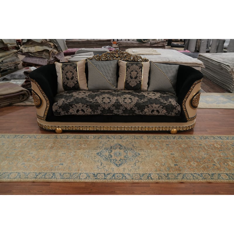 Hand Knotted Oriental 100% Wool Carpet Traditional Floral Oranges & Rust Ziegler Runner Rug - 11' 9'' X 3' 1''