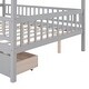 preview thumbnail 11 of 34, Kids Funny Canopy Bed Wooden Frame House Bed Full Size Platform Bed Daybed with Roof, Safety Guardrail and Drawers