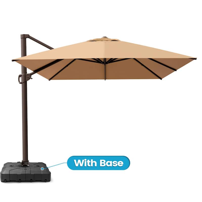 10 x 13 FT Outdoor Shade Canopy Patio Cantilever Offset Umbrella with Base
