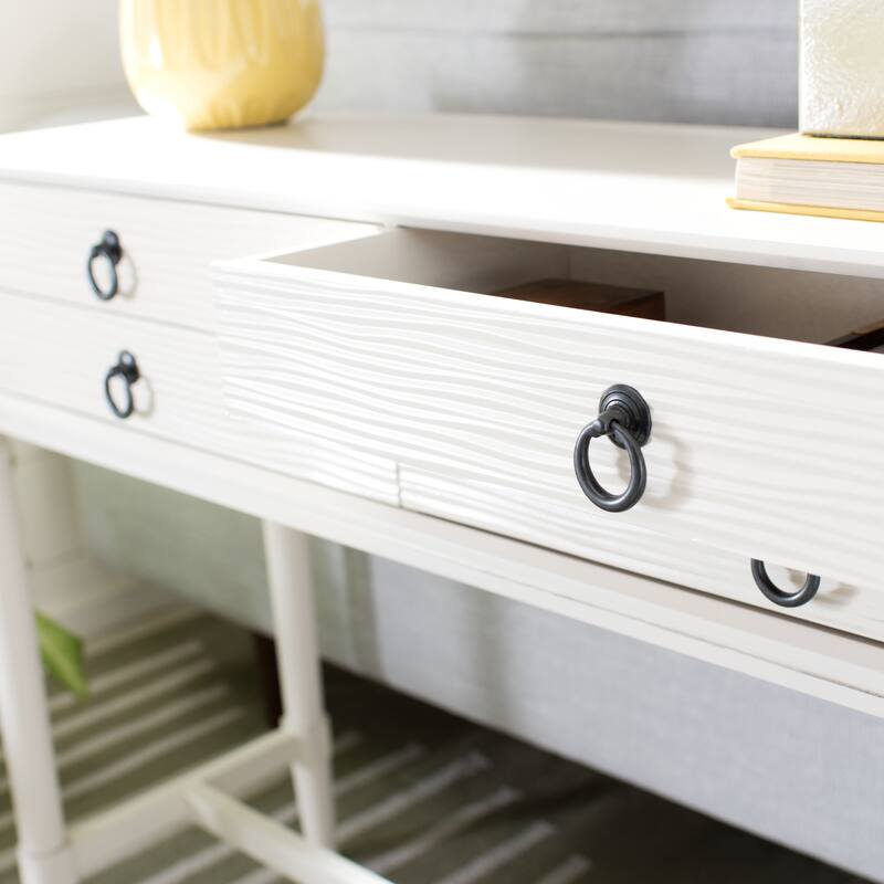 SAFAVIEH Beaulah 4-Drawer Console Table - 42" W x 13" L x 29.5" H - 42Wx13Dx30H - White