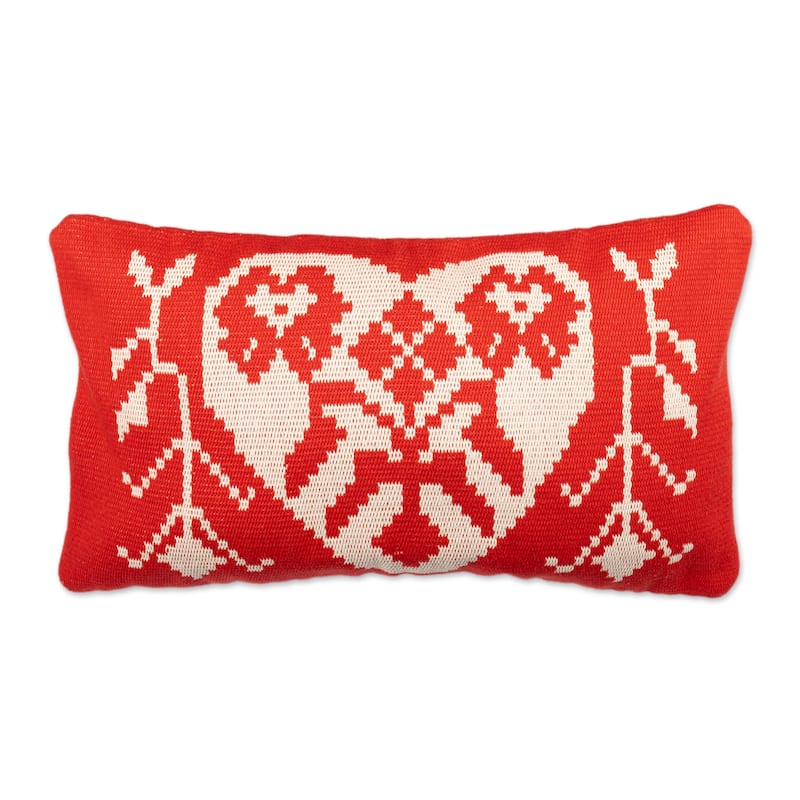 Novica Handmade Free Heart Cotton Blend Cushion Cover