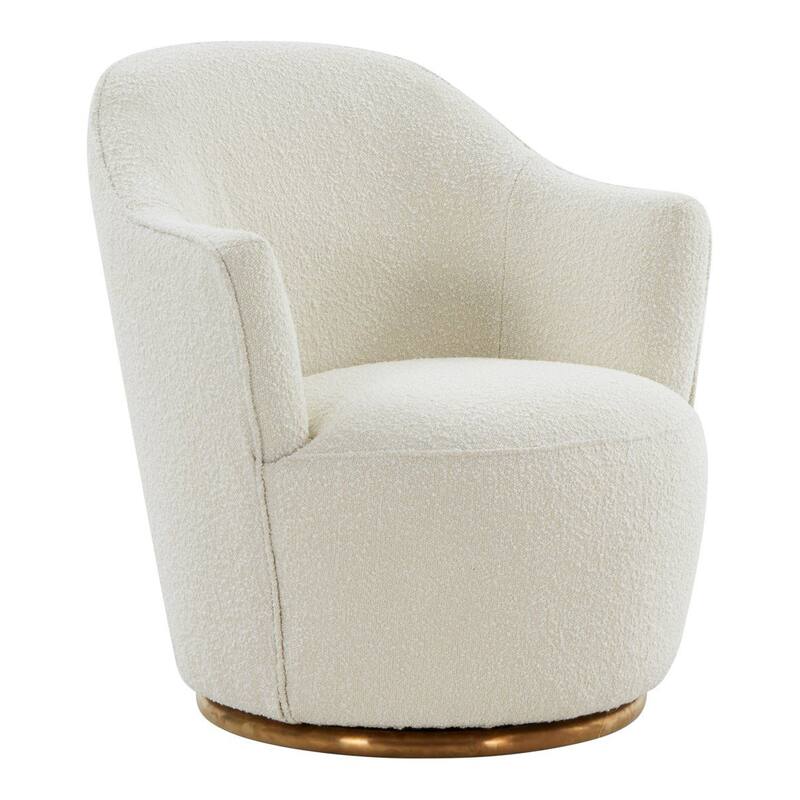 Modrest Vera Modern Sherpa Swivel Accent Chair