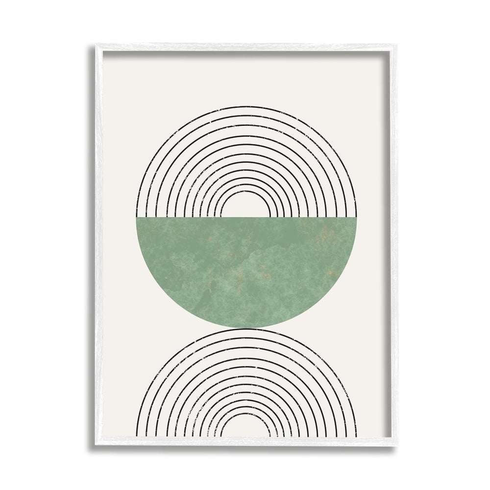 Stupell Abstract Geometric Circular Study Curved Art Deco Framed Giclee Texturized Art by Daphne Polselli