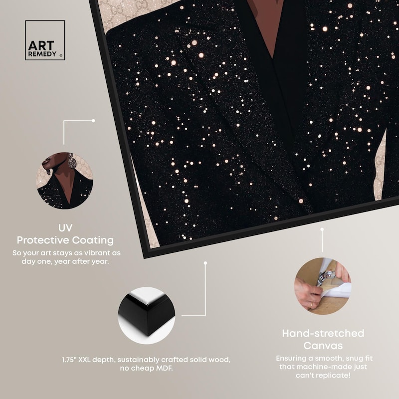 Elegant Woman Sparkle Canvas by Art Remedy