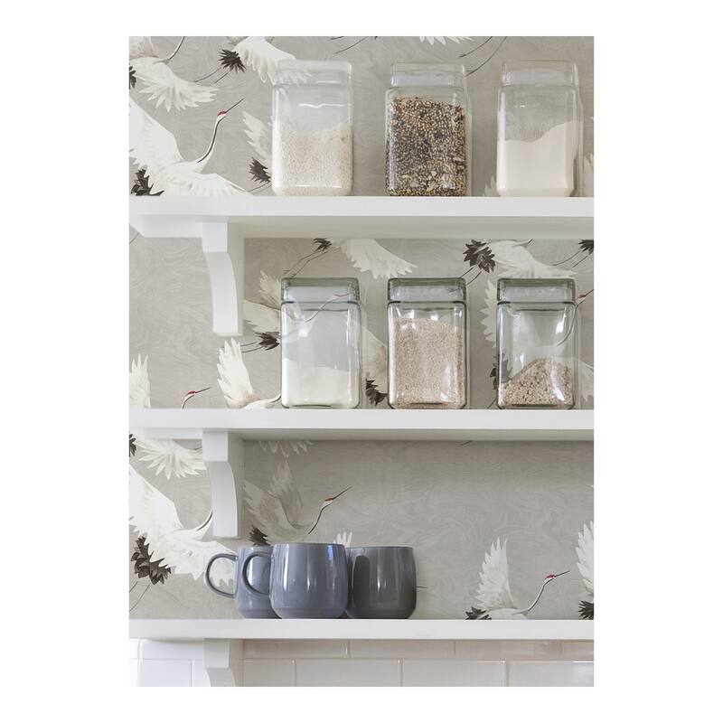 NuWallpaper Grey Halcyon Peel & Stick Wallpaper - 216in x 20.5in x 0.025in