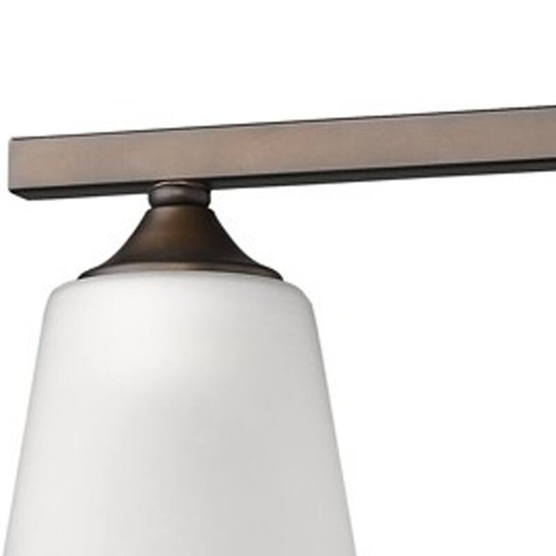 Transitional 3-Light Bronze Vanity Wall Light with Frosted Glass Shades and Hardwired Dimmable for Bathroom