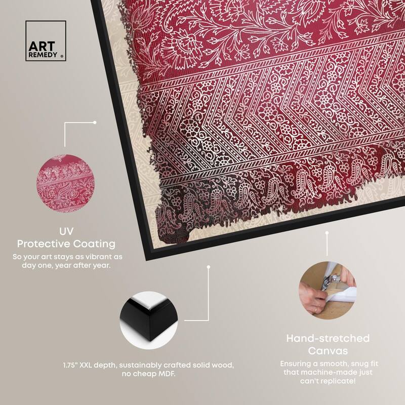 Burgundy Stamps Canvas by Art Remedy