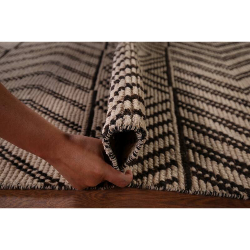 Moroccan Oriental Area Rug Hand-Knotted Contemporary Wool Carpet - 8'11"x 12'0"