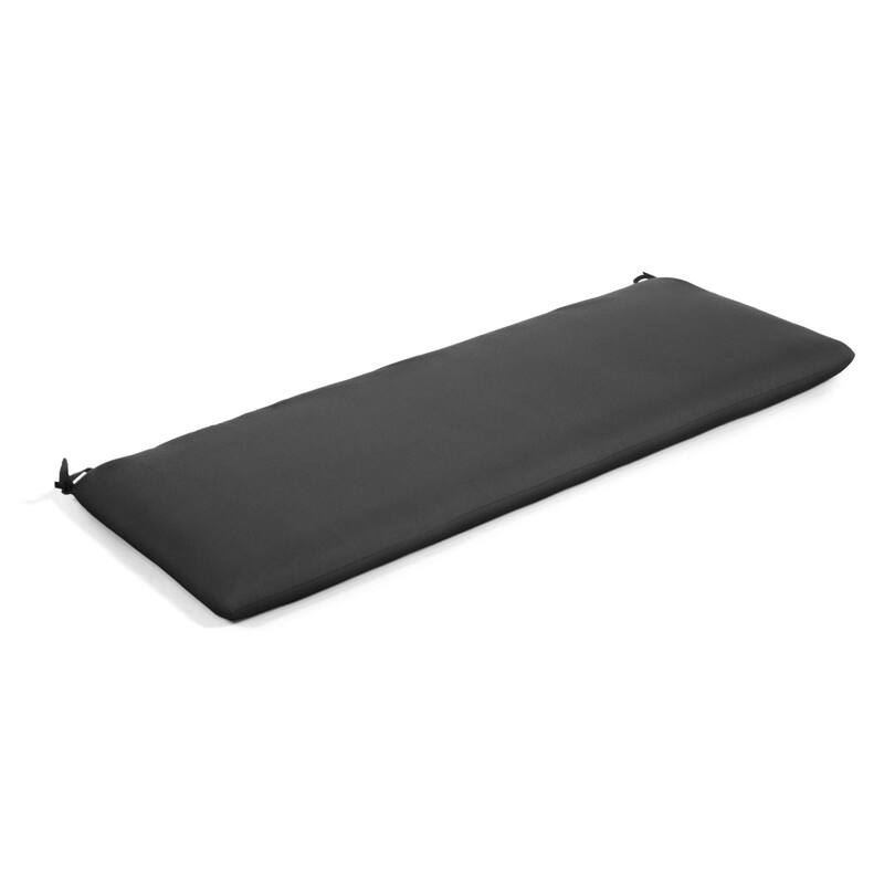 Sunbrella Solid Fabric 1-Piece Indoor/Outdoor Bench Cushion, 48"W x 18"L - Canvas Black