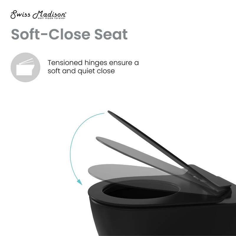 Angers Wall-Hung Elongated Toilet Bowl In Matte Black - 21.9" x 14.2" 14.4"