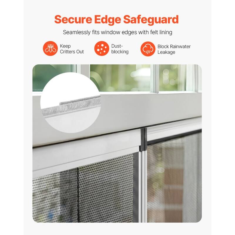 2 Pieces Expandable Window Screens White Adjustable Aluminum Frame High Transparency Mesh - 40” x 15” x 0.7”